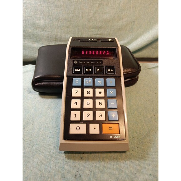 Vintage RED LED Texas Instruments TI-2550 MEMORY CALCULATOR  TESTED WORKS - Picture 1 of 4